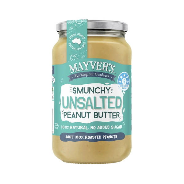 Mayver's Smunchy Natural Unsalted Peanut Butter 375g