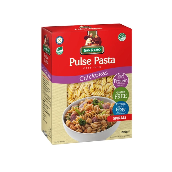 San Remo Chickpeas Spirals Pulse Pasta 250g