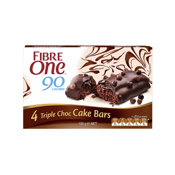 Fibre One Triple Choc Cake Bars 4 Pieces 100g