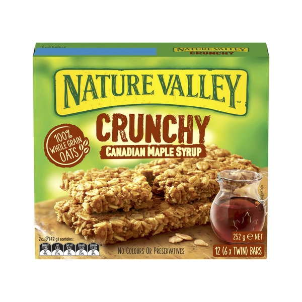 Nature Valley Crunchy Canadian Maple Syrup 6 Twin Bars 252g