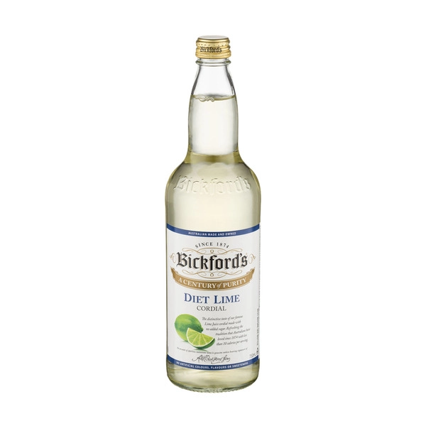 Bickford's Diet Lime Cordial 750mL