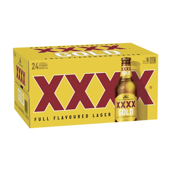 XXXX Gold Bottle 375mL 24 Pack