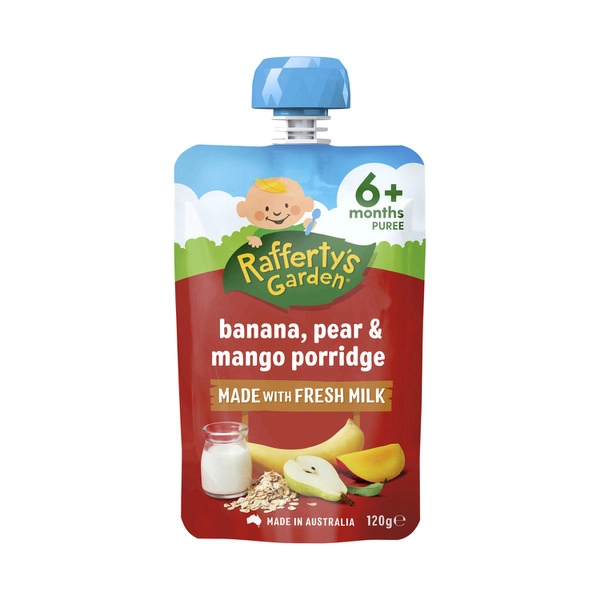 Rafferty's Garden Banana Pear & Mango Porridge Baby Food Pouch 6+ Months 120g