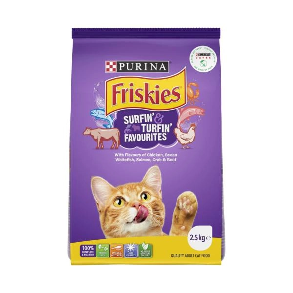 Friskies Dry Adult Surfin & Turfin Favourites Cat Food 2.5kg