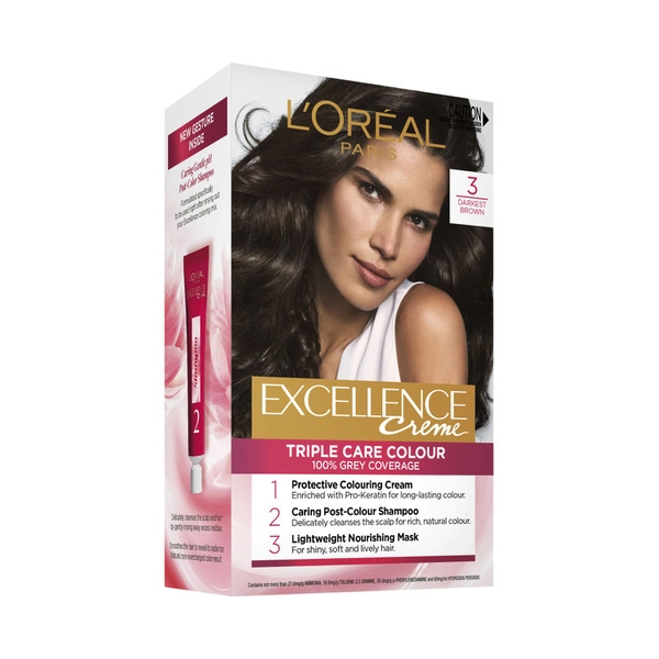 L'Oreal Excellence 3 Darkest Brown 1 pack