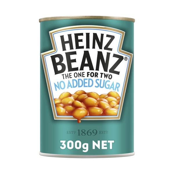 Heinz Beanz Baked Beans HEINZ BAKED BEANS NO ADDED SUGAR BEANS 300G 