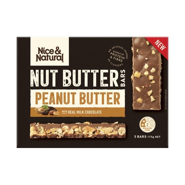 Nice & Natural Peanut Butter With Real Milk Chocolate 5 Bars 175g