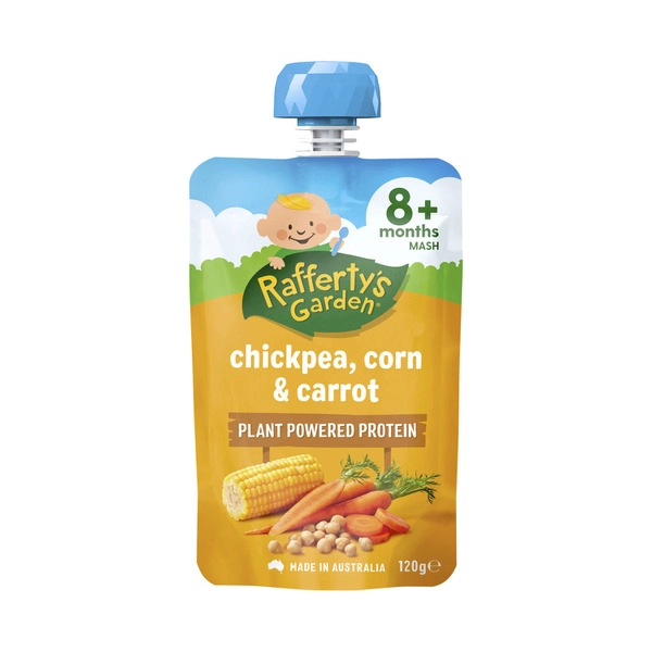 Rafferty's Garden Chickpea Corn & Carrot Baby Food Pouch 8+ Months 120g