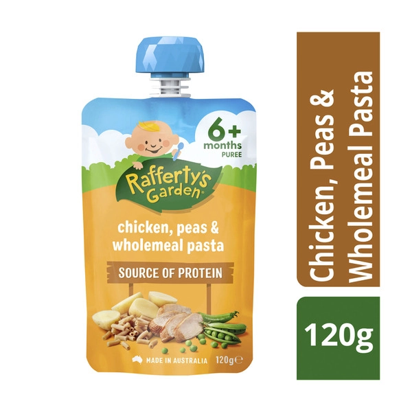 Rafferty's Garden Chicken Peas & Wholemeal Pasta Baby Food Pouch 6+ Months 120g