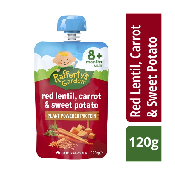 Rafferty's Garden Red Lentil Carrot & Sweet Potato Baby Food Pouch 8+ Months 120g