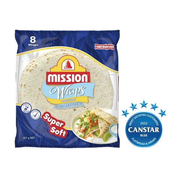 Mission Salt Reduced Wraps 8 pack 567g