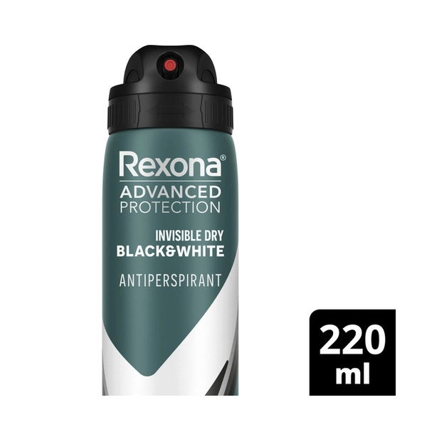 Rexona Men Antiperspirant REXONA MEN ANTIPERSPIRANT AEROSOL ADVANCED INVISIBLE BLACK&WHITE 220 ML 