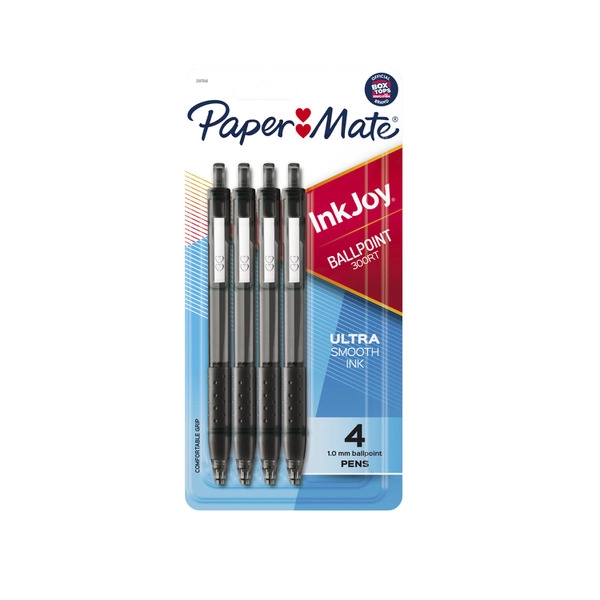 Paper Mate Inkjoy Black Ball Point 4 pack