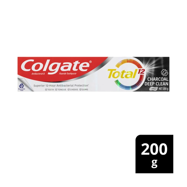 Colgate Antibacterial Toothpaste Total Charcoal Deep Clean 200g