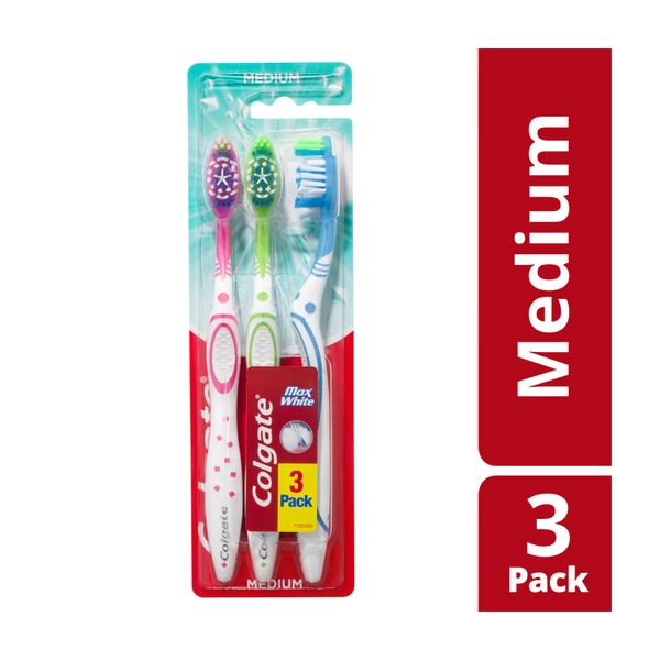 Colgate Max White Medium Manual Toothbrush 3 pack