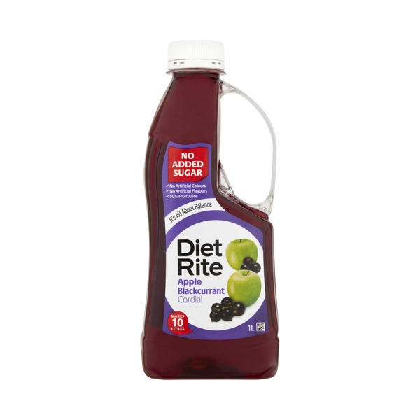 Diet Rite Apple Blackcurrant Cordial 1L