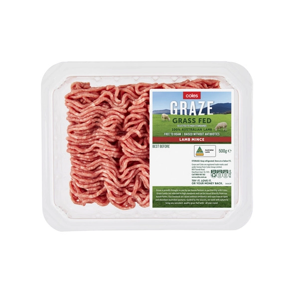 Coles Graze Lamb Mince 500g