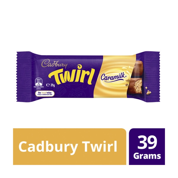 Cadbury Bars CADBURY TWIRL CARAMILK CHOCOLATE BAR 39G 