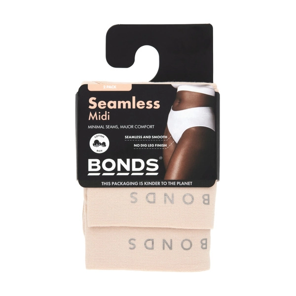 Bonds Womens Seamfree Midi Brief Size 16&18 2 pack