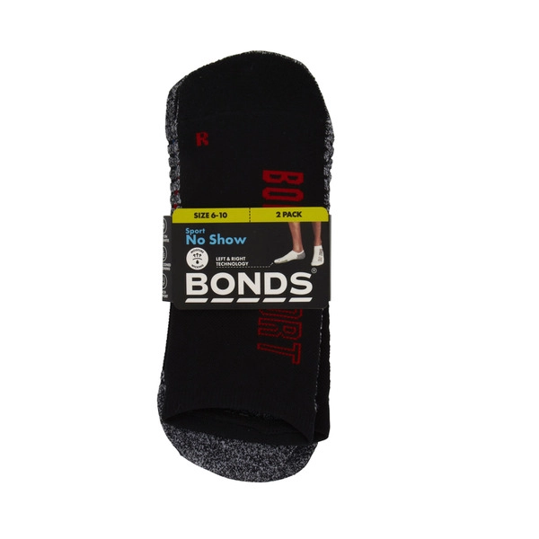 Bonds Mens Sport Tech No Show 6+ & 11+ 2 pack