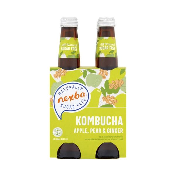 Nexba Kombucha Apple Pear Ginger 4x330mL 4 pack