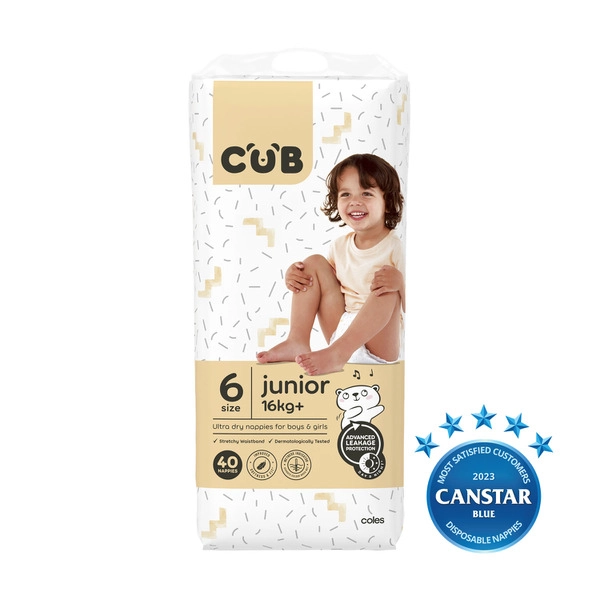 CUB Unisex Junior Nappies Size 6 40 pack