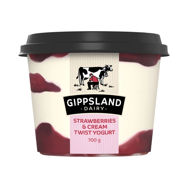 Gippsland Dairy Strawberry Cream Twist Yoghurt 700g