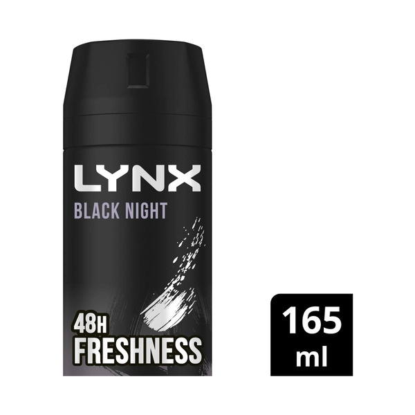 Lynx Aerosol Black Night Deodorant 165mL