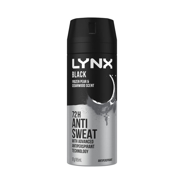 Lynx Aerosol Black Antiperspirant 165mL