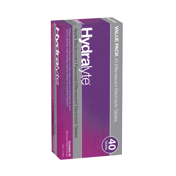 Hydralyte Effervescent Tablets Apple Blackcurrant 40 pack