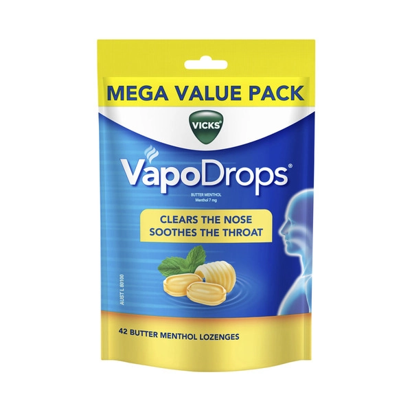 Vicks Vapodrop Butter Menthol Lozenges 42 pack