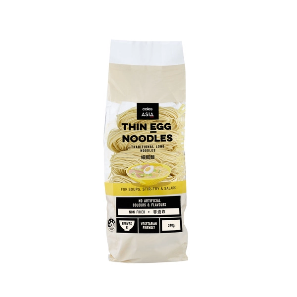 Coles Asia Egg Noodles Thin 340g