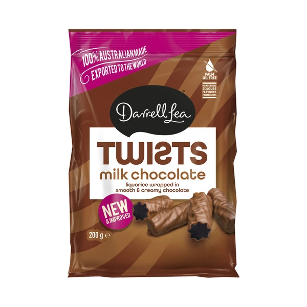 Darrell Lea Twists Milk Chocolate Liquorice 200g