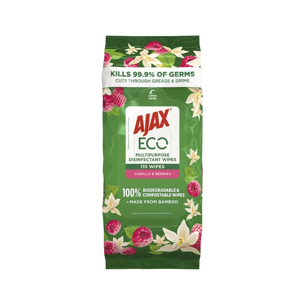 Ajax Eco Multipurpose AJAX ECO MULTIPURPOSE WIPES VANILLA & BERRIES 110PACK 