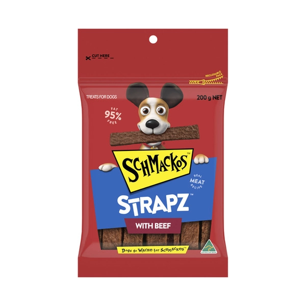 Schmackos Strapz Dog Treats with Beef 200g