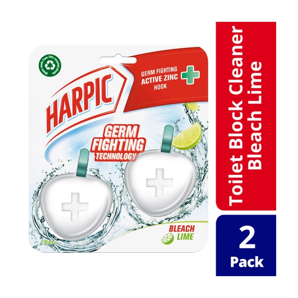 Harpic Germ Fighting Hook Bleach Lime 2 Pack 70g