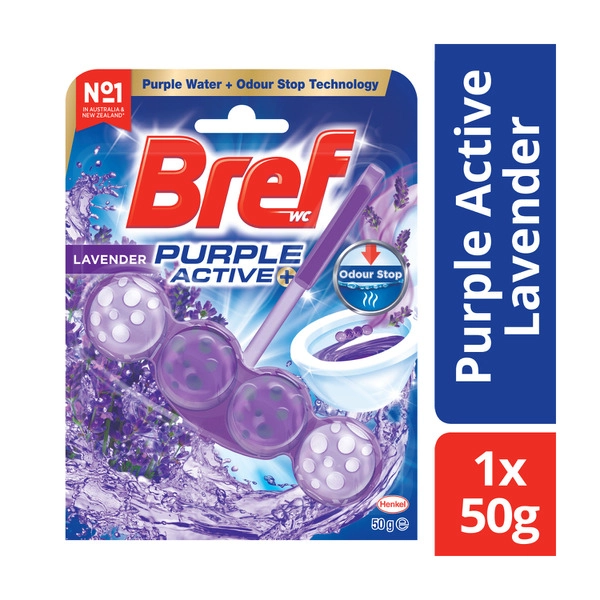 Bref Purple Active Rim block Toilet Cleaner Lavender 50g