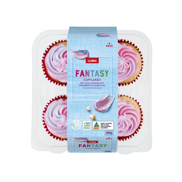 Coles Fantasy COLES FANTASY CUPCAKES 4PK 