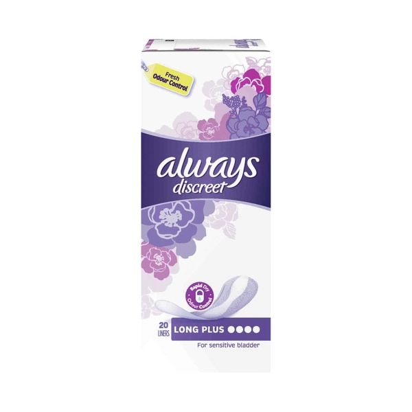 Always Discreet Liners Long Plus For Bladder Leaks 20 pack