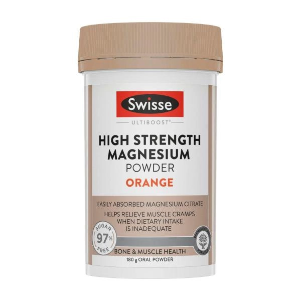 Swisse Ultiboost High Strength Magnesium Powder Orange to Support Muscle Health 180g