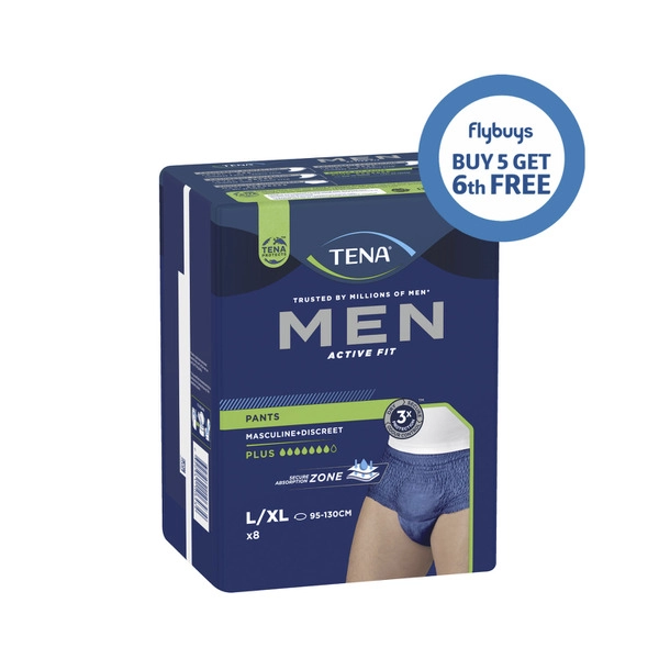 Tena Men Active Fit Plus Navy Incontinence Pants L/XL 8 pack