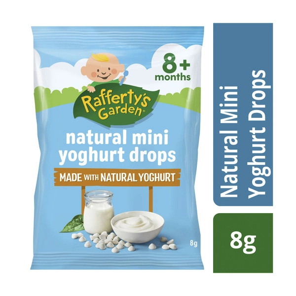 Rafferty's Garden Natural Mini Yoghurt Drops Baby Food Snack 8+ Months 8g