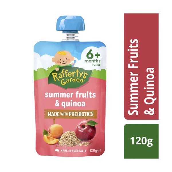 Rafferty's Garden Summer Fruits & Quinoa Baby Food Prebiotics Pouch 6+ Months 120g