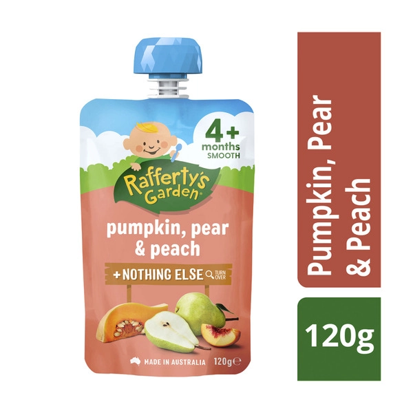 Rafferty's Garden Pumpkin Pear & Peach Baby Food Puree Pouch 4+ Months 120g