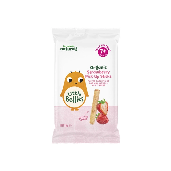 Little Bellies Organic Strawberry Pick-Up Sticks 7+ Months 16g