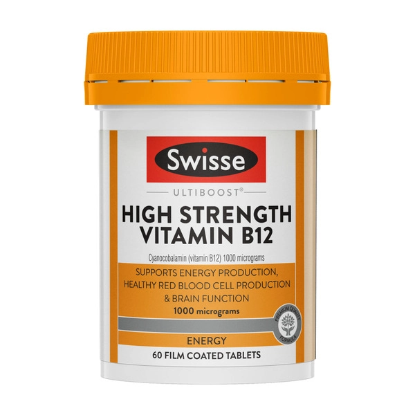 Swisse Ultiboost High Strength Vitamin B12 For Energy Production Support 60 pack