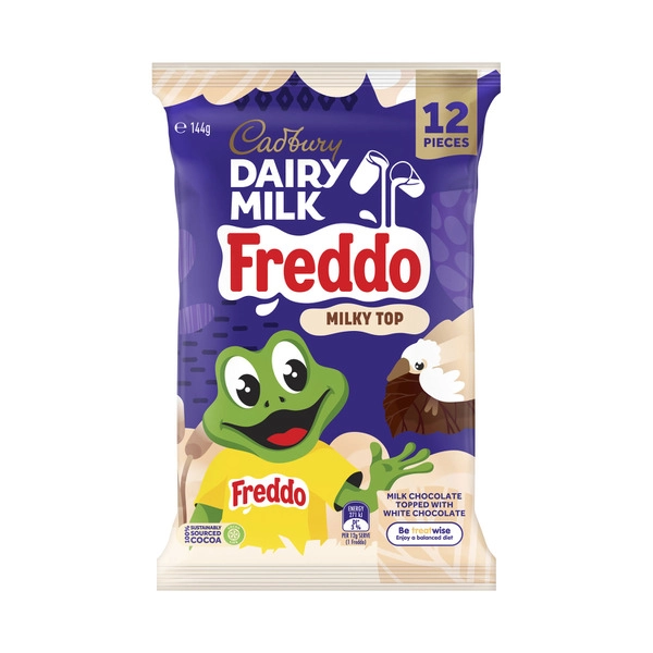 Cadbury Dairy Milk Chocolate Freddo Milky Top Sharepack 12 Pack 144g