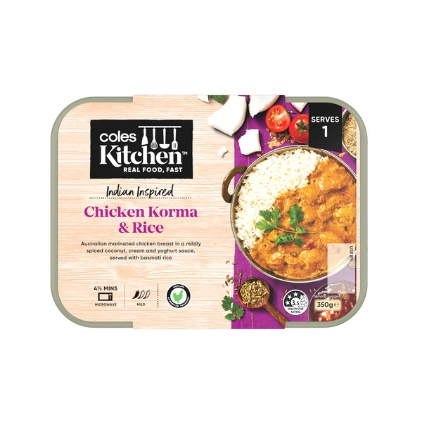 Coles Kitchen Chicken Korma And Rice 350g