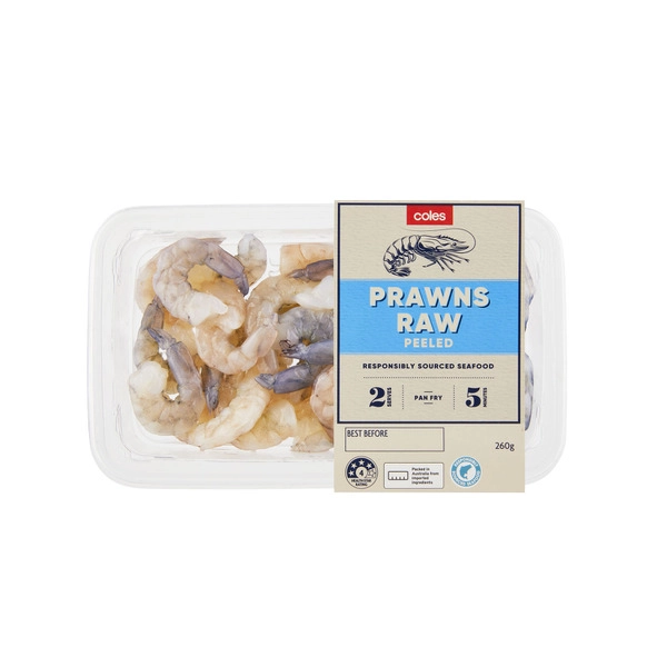 Coles Prawns Raw Peeled 260g