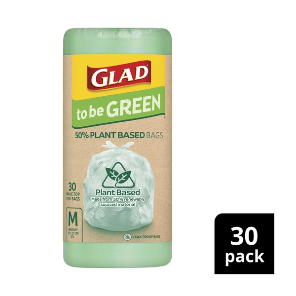 Glad To Be Green Plant Based Kitchen Bags Medium 30 pack